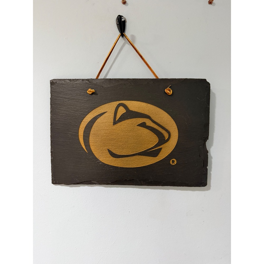 Penn State Nittany Lions Slate Wall Hanging Plaque Gold Logo Decor 12x8 Sign